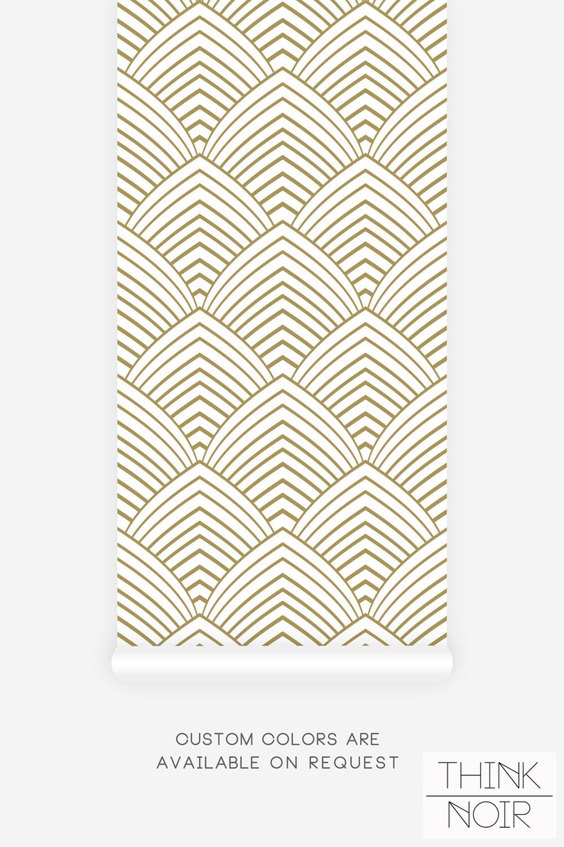 Faux gold geometrical pattern Think Noir wallpaper.