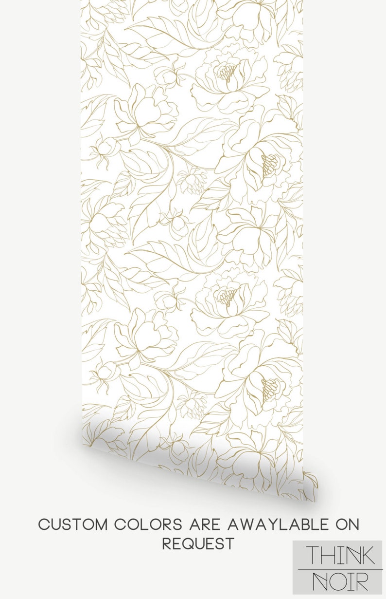 Peony Self Adhesive Wallpaper Floral Removable Regular Etsy