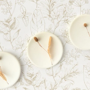 neutral color botanical flora pattern wallpaper