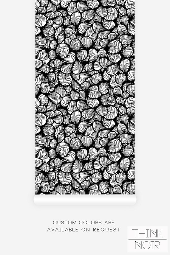Art Nouveau Wallpaper Floral Peel And Stick Wallpaper Floral Art Nouveau Wallpaper Botanical Art Nouveau Wallpaper Black White Flower Leaf