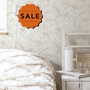 French Country Wallpaper Vintage Botanical Foliage Wallpaper For Bedroom Wildflower Peel and Stick Wallpaper Victorian Neutral Wallpaper