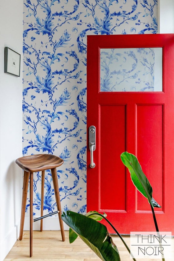 Blue Victorian Wallpaper Modern Victorian Floral Peel And Stick Wallpaper Gothic Floral Removable Wall Paper Bathroom Gothic Pattern Wall
