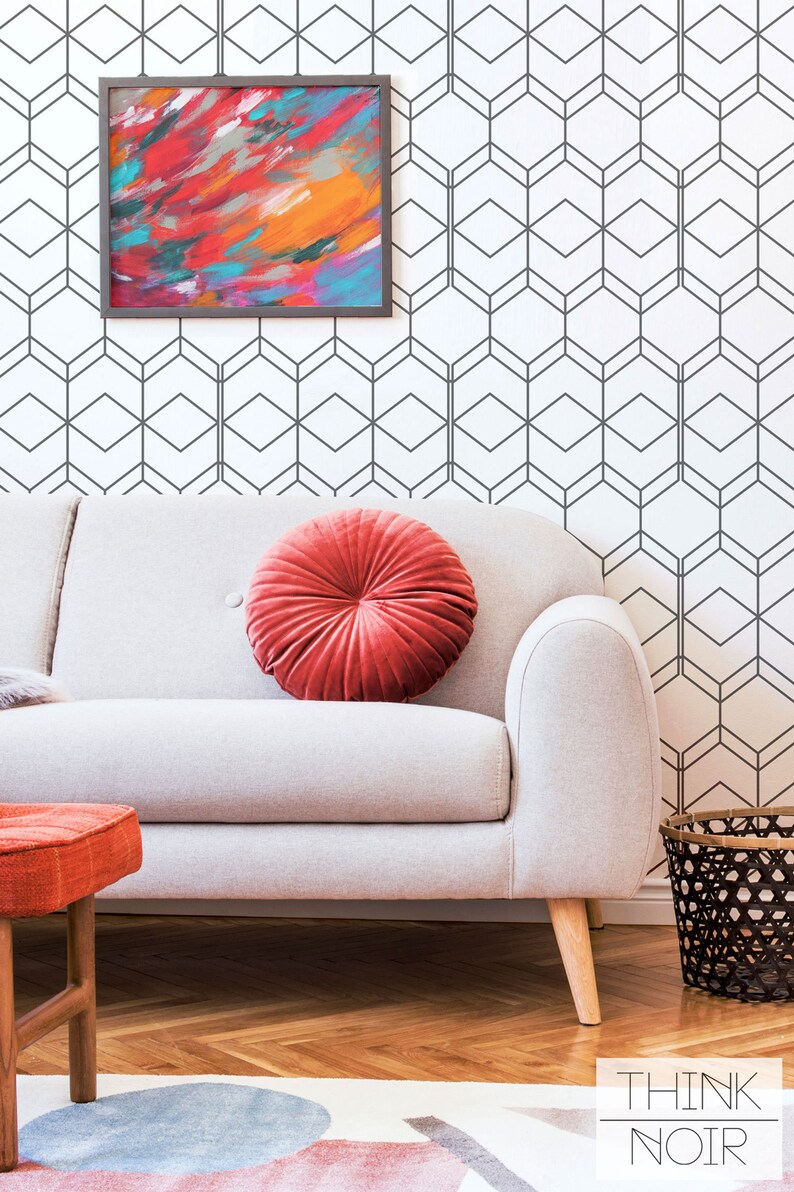 Simple Geometric Removable Wallpaper / Self Adhesive / Regular - Etsy