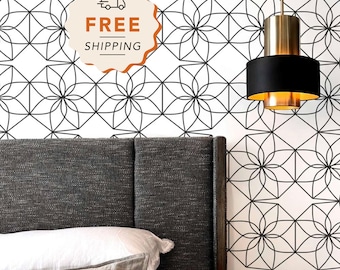 Minimalistic Geometric Removable Self Adhesive, Regular Wallpaper, Wall Mural