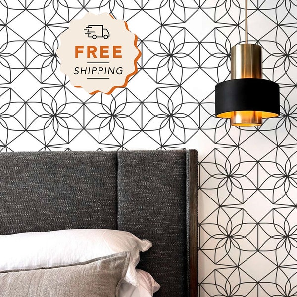 Minimalistic Geometric Removable Self Adhesive, Regular Wallpaper, Wall Mural