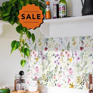 Floral Peel and Stick Backsplash for Kitchen, Bathroom