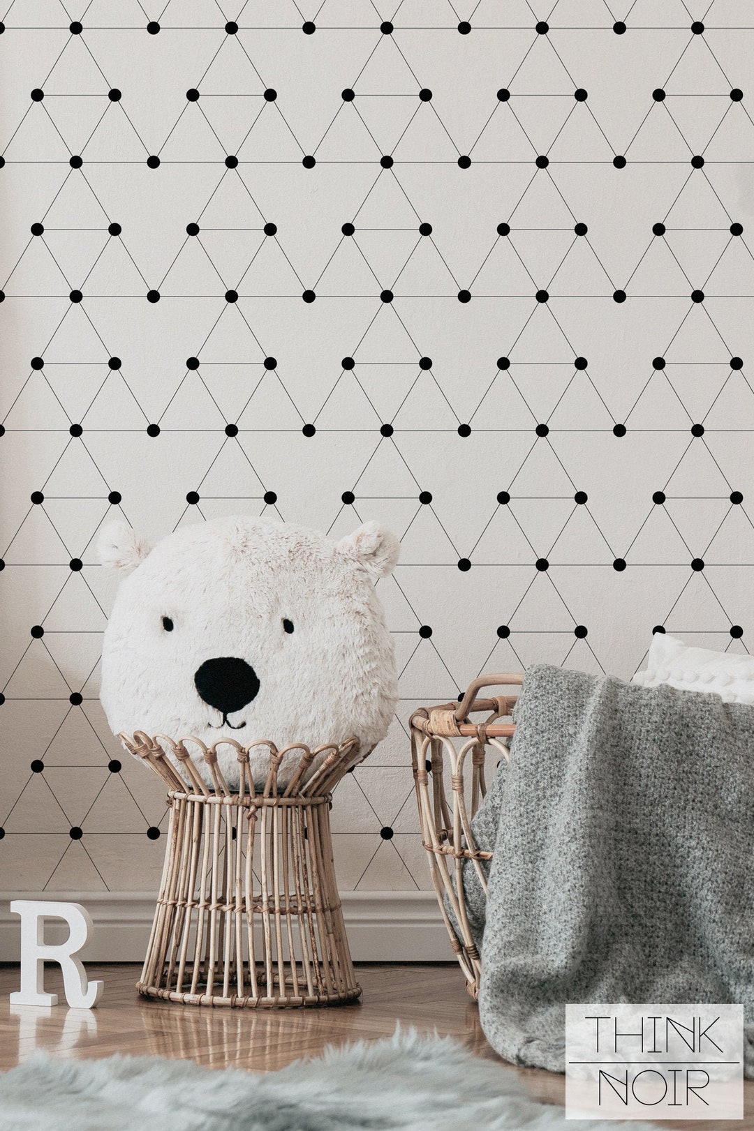 Geometric Nursery Wallpaper, Peel and Stick Removable Wallpaper - Etsy