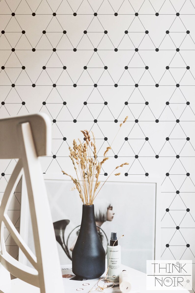 Geometric Removable Wallpaper Minimalistic Self Adhesive or | Etsy