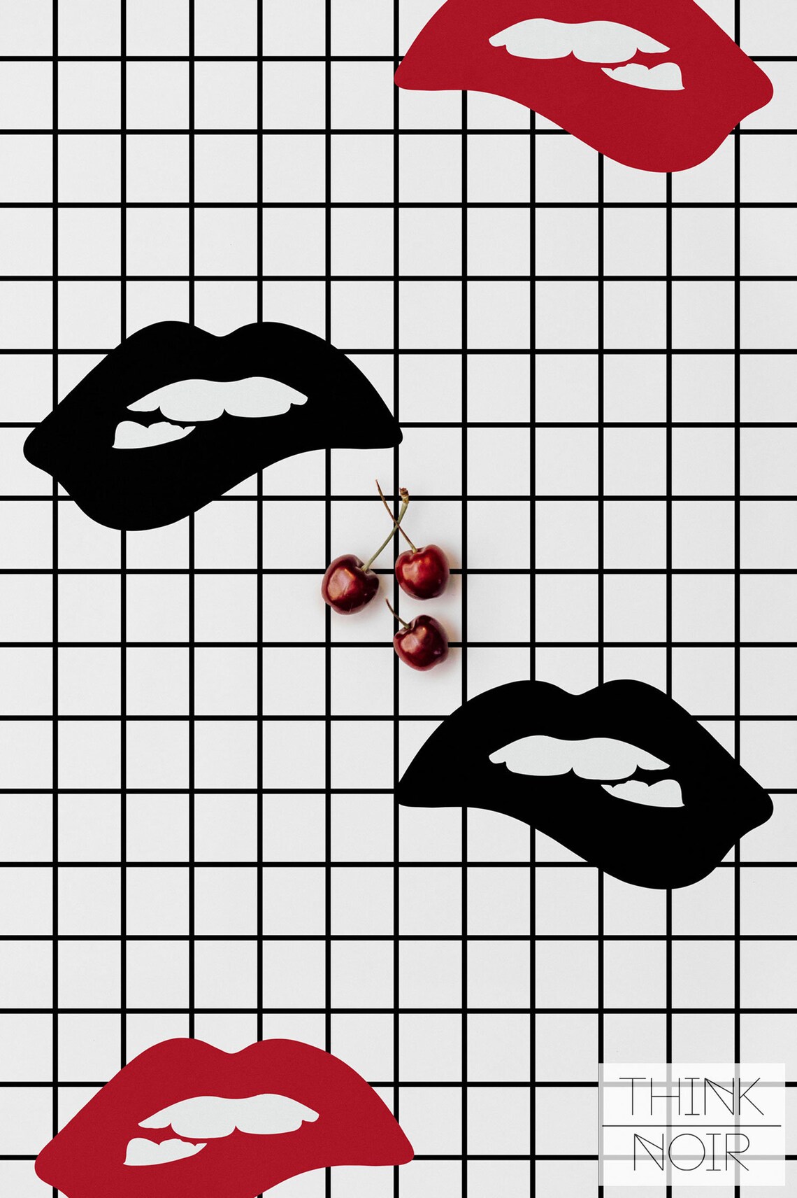 Red Lip Pattern Wallpaper Regular or Self Adhesive Geometric | Etsy