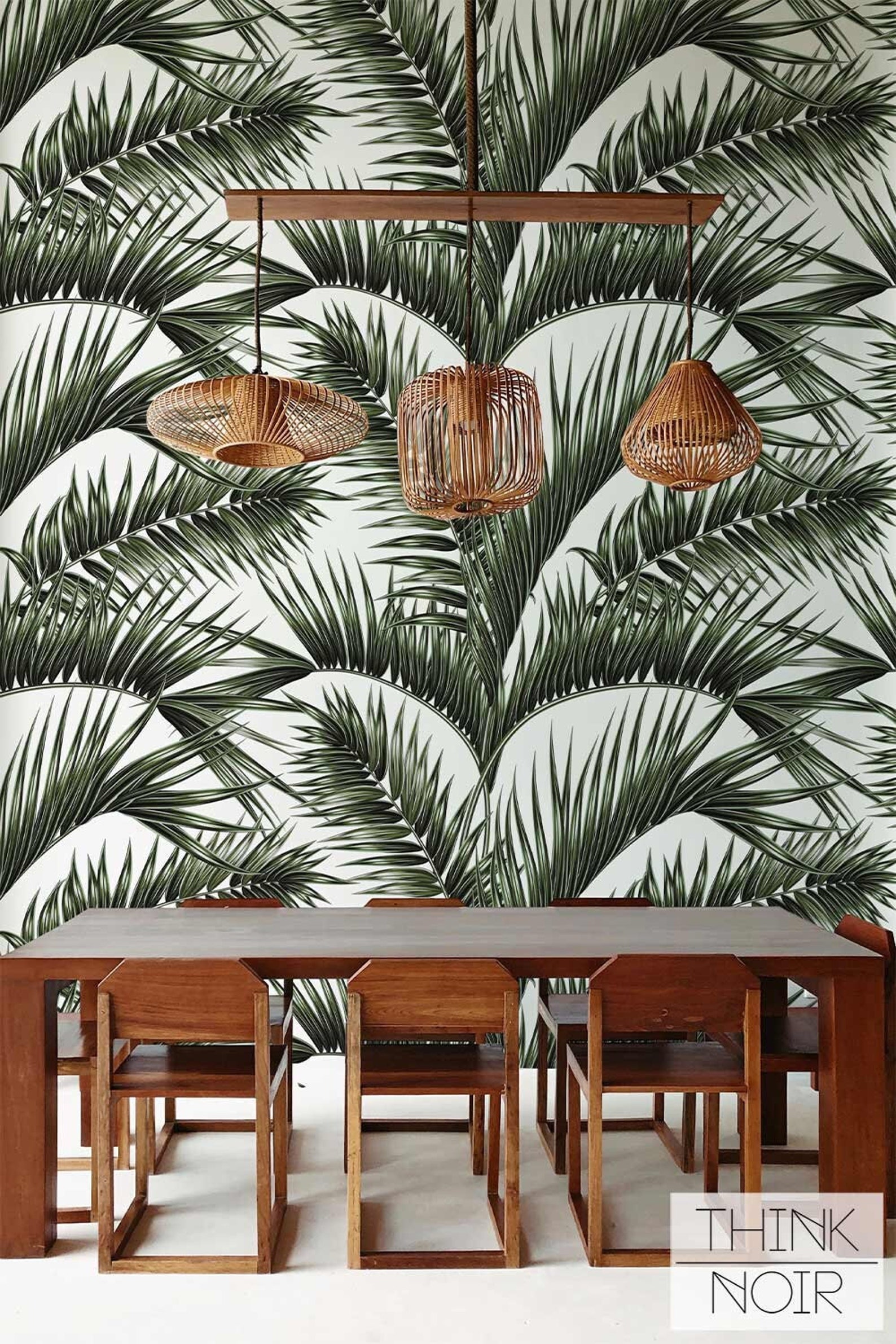 Green Palm Leaf Wallpaper Mural, Peel and Stick Tropical Wall Decor - Etsy