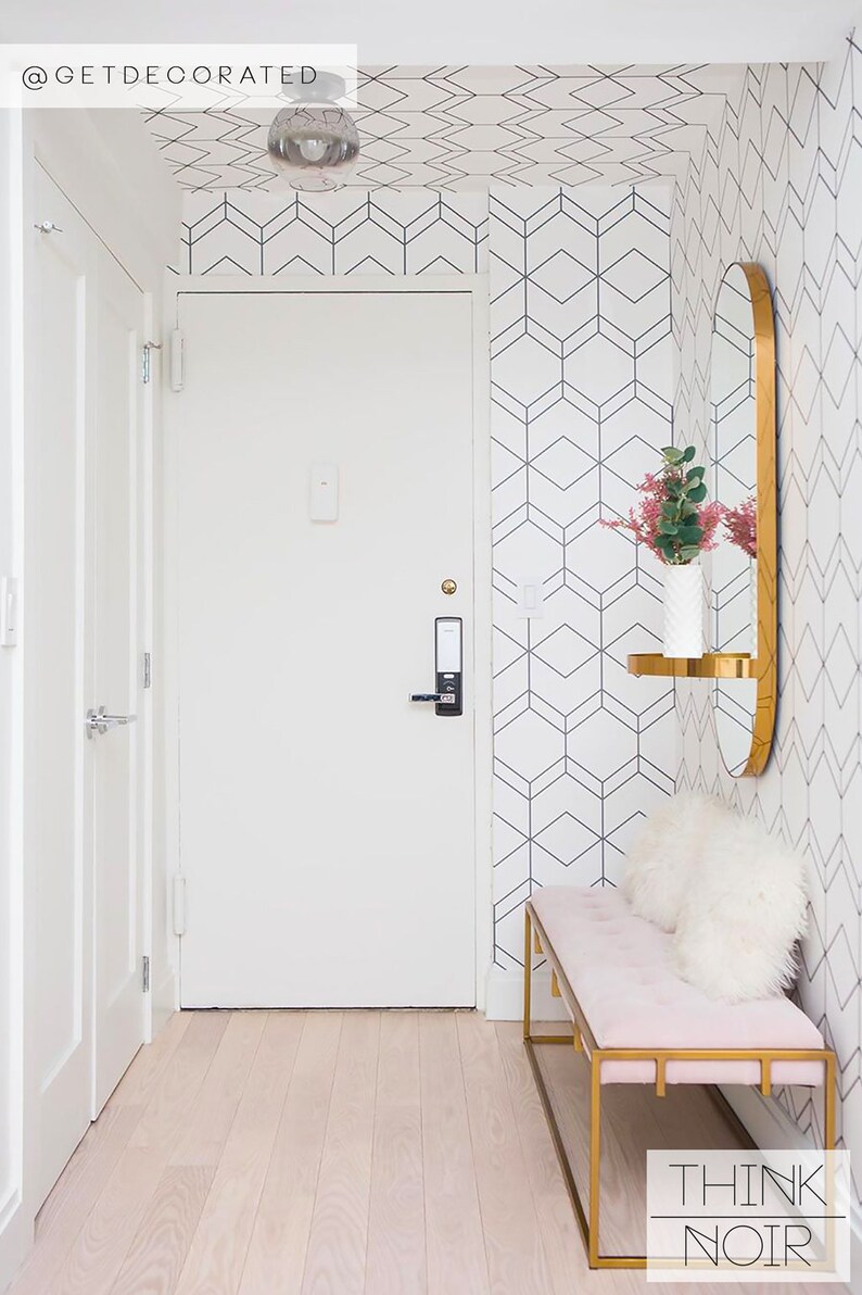 Simple Geometric Removable Wallpaper / Self Adhesive / Regular Etsy