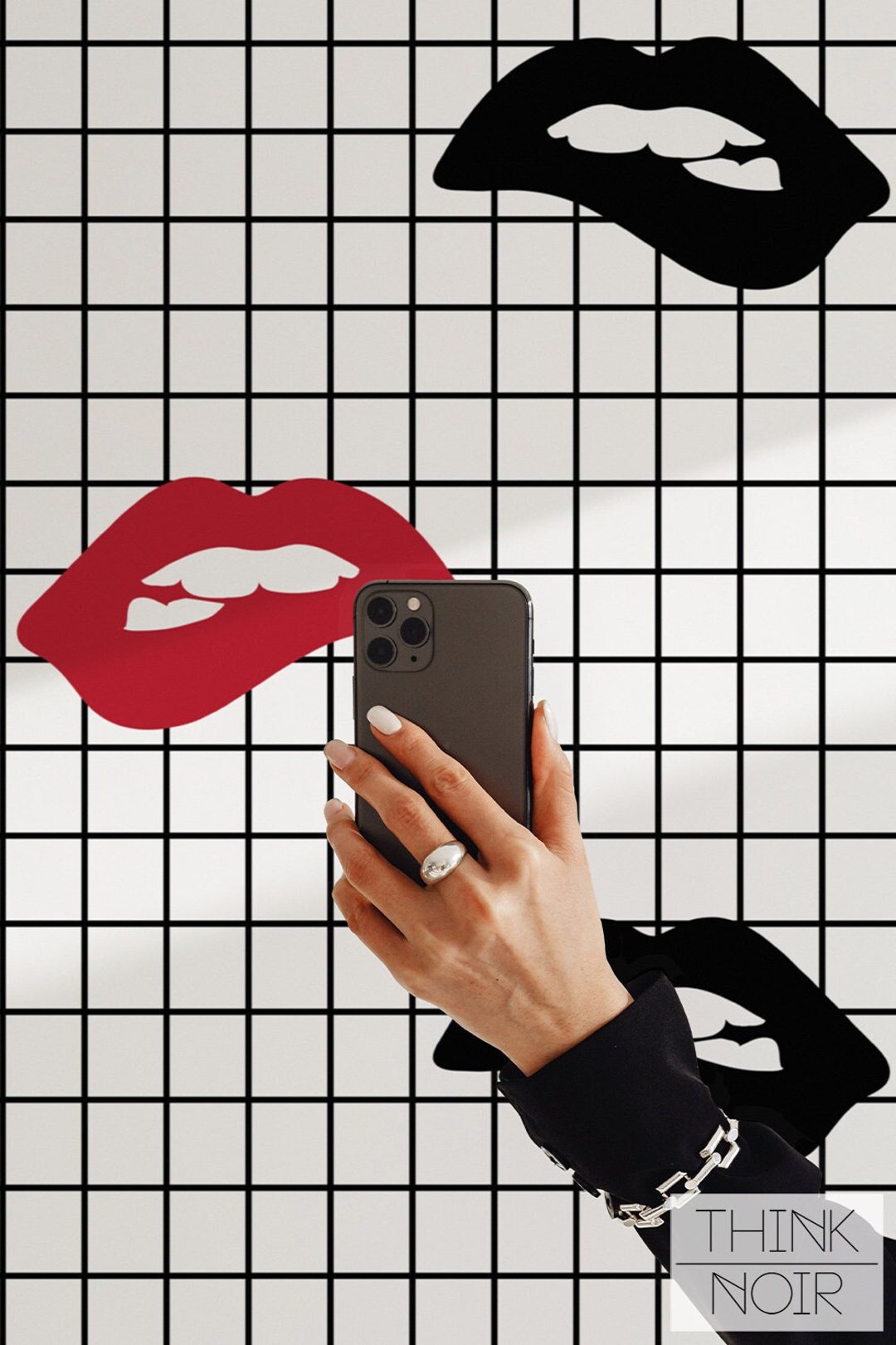 Red Lip Pattern Wallpaper Regular or Self Adhesive Geometric - Etsy