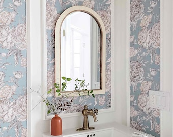 Blue Peony Floral Wallpaper - Chinoiserie Peel and Stick