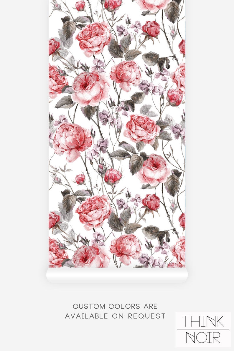 Delicate Think Noir rose pattern wallpaper.