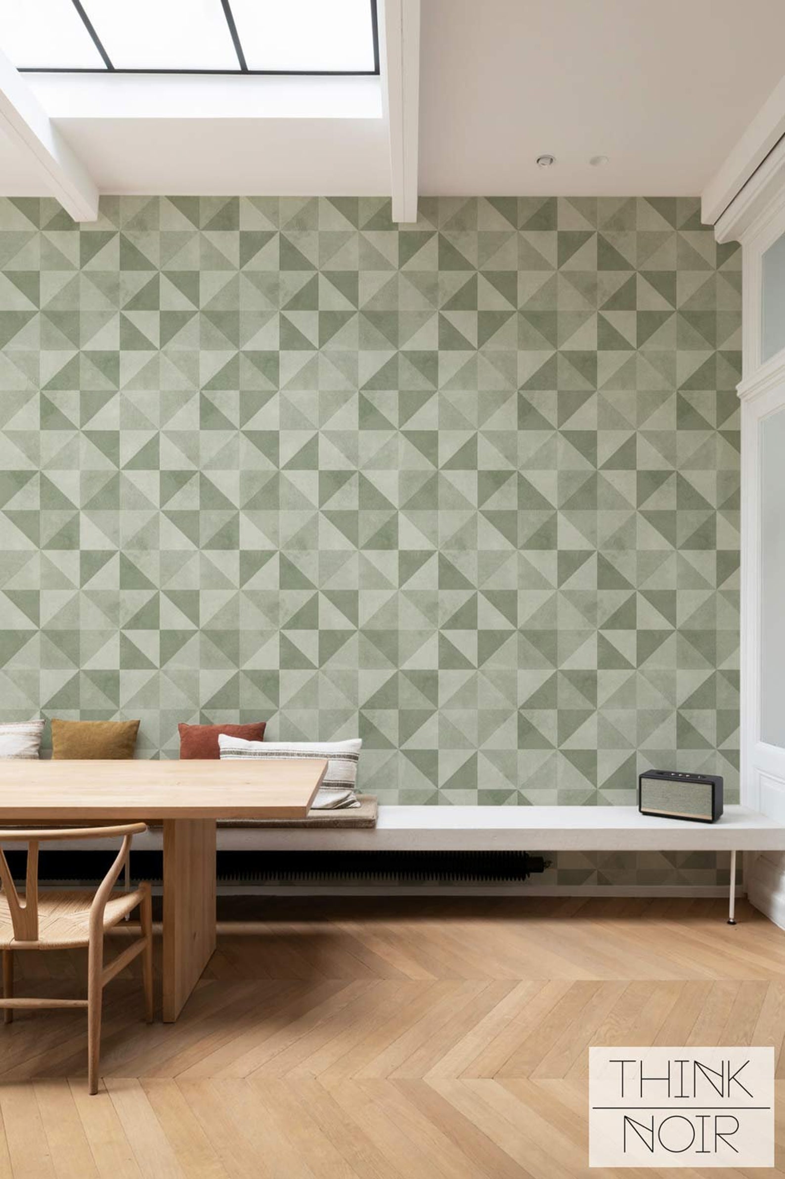 Green Geometric Tiles Wallpaper, Peel and Stick Wall Mural - Etsy