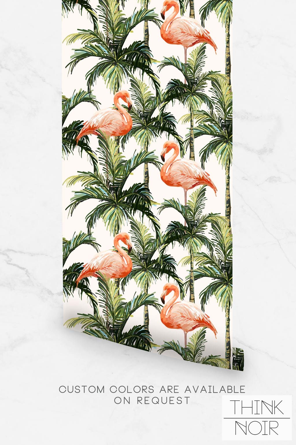 Tropical Flamingo Wallpaper / Self Adhesive Removable and Etsy