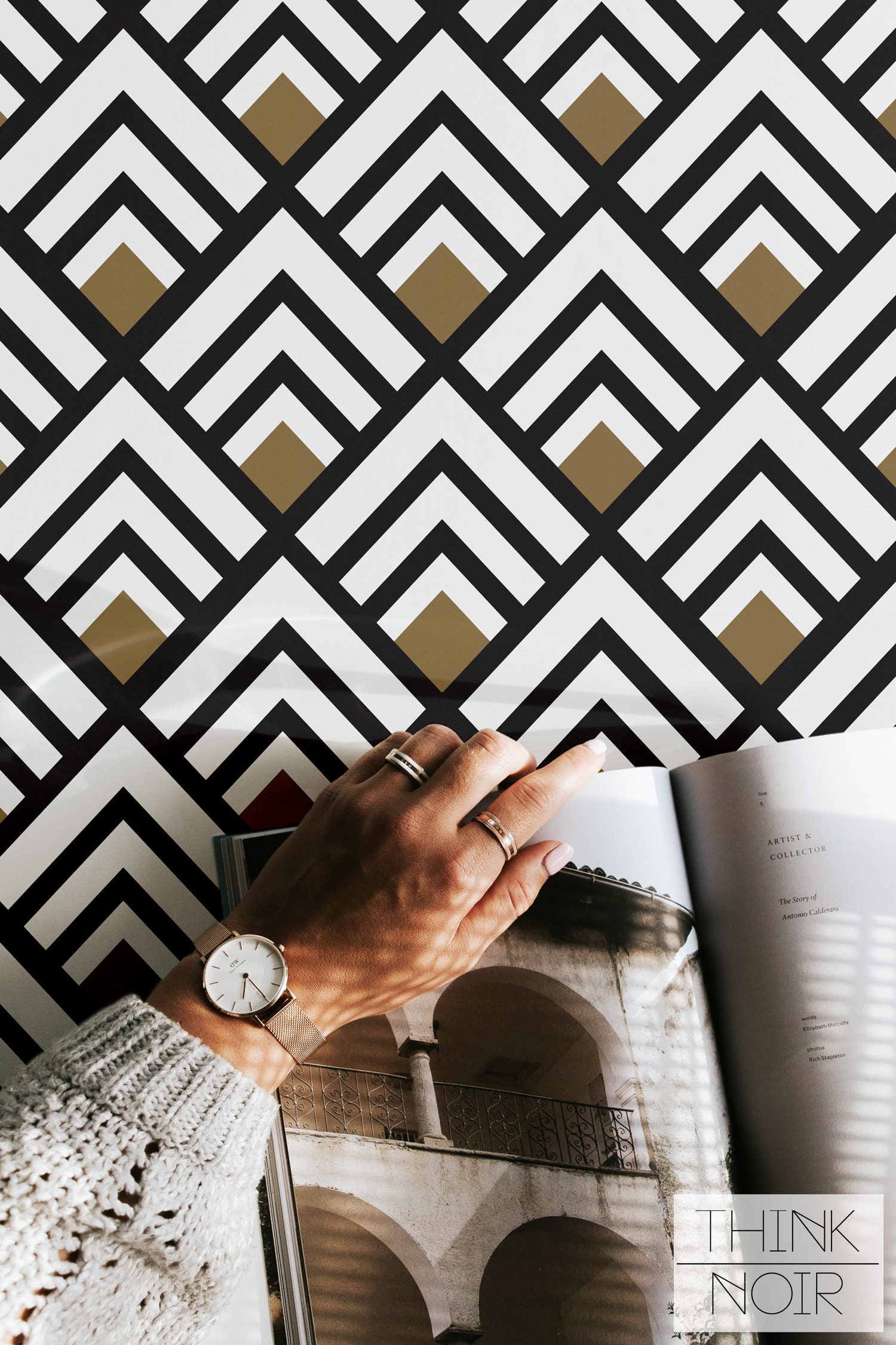 Geometric Removable Wallpaper / Trendy Self Adhesive / Regular Etsy