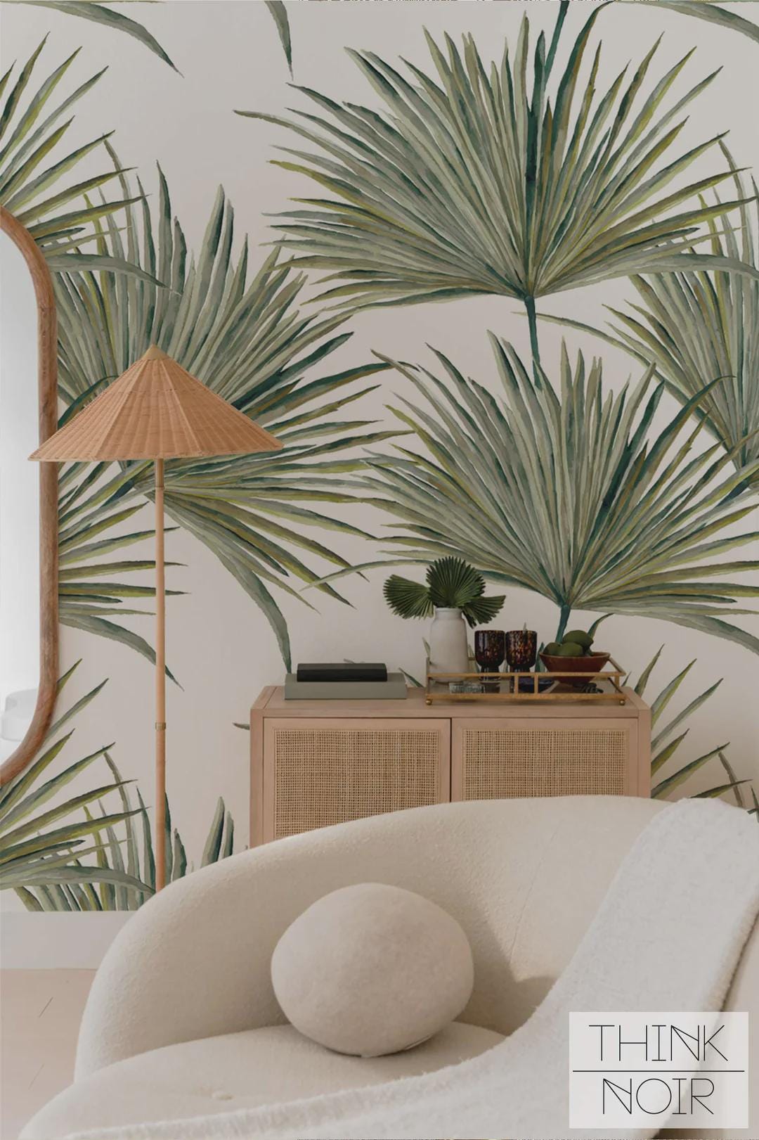 Tropical Palm Leaf Wall Mural, Removable Wallpaper - Etsy