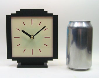 Art Deco Mini Table Clock, Handmade, 1930s, 1920s, USA