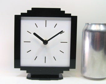 Art Deco Mini Table Clock, Handmade, 1930s, 1920s, USA