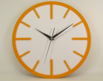 1970's Style wall clock, yellow wall clock, Handmade, USA