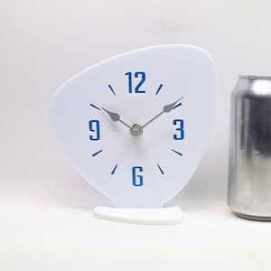9 COLORS, Laser Cut Mid-Century Style Mini Table Clock, Handmade, 1950&#39;s, Atomic era, USA