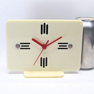Laser Cut Art Deco DESK Clock: Small Acrylic Table Clock 1930s Style