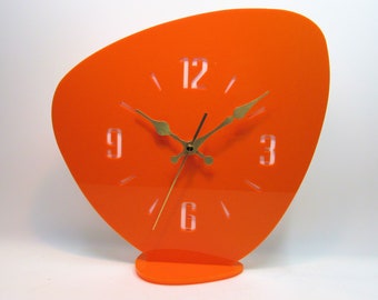 Mid-Century Style Mantle clock, MCM, Handmade, Made in USA, table clock, standing clock, mid century table clock, retro, Vintage