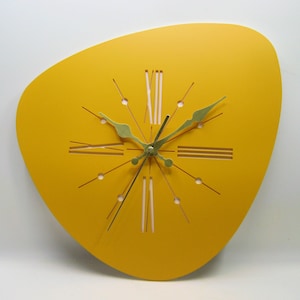 New, Handmade, Roman Numerals, 1950's Style wall clock 02H, Mid-Century, USA, mid century wall clock, retro, retro clock, atomic clock, MCM