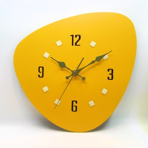 Laser Cut Peach 1950&#39;s Style wall clock Mid-Century Atomic-Era Handmade USA