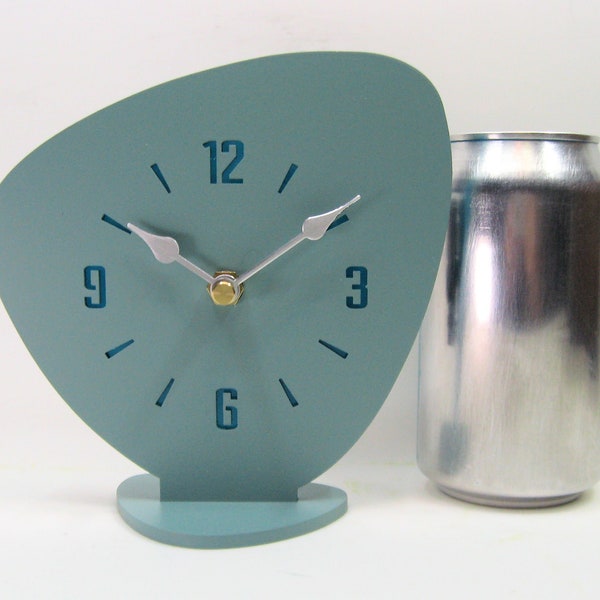 Mid-Century Style Mini Table Clock, Handmade, 1950's, Atomic, USA