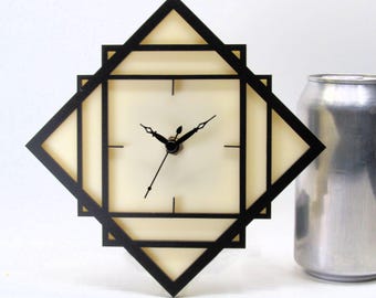 Laser Cut Art Deco Mini WALL Clock Handmade 1930s clock, Made in USA 1920s