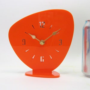 Laser Cut Mid-Century Style Mini Table Clock Handmade 1950&#39;s Atomic era USA Retro MCM