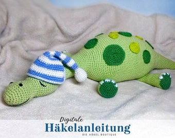 Häkelanleitung "Schlummerdino" / Amigurumi, Dino, Häkeltier zum Selbermachen, DIY / digitales PDF-Format, Download, DEUTSCH