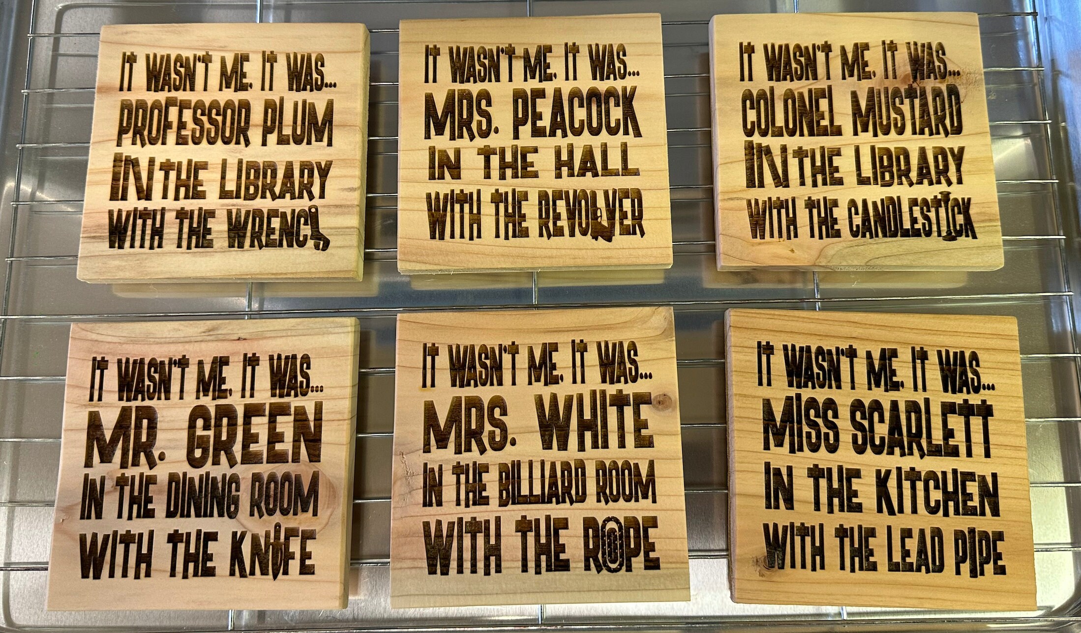 Clue Coasters V2 Cedar Coasters Clue Clue Board Game - Etsy