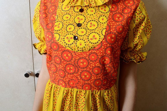 Vintage Orange And Yellow Maxi Dress - image 4