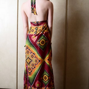 Vintage Multi-Colored Halter Dress image 4