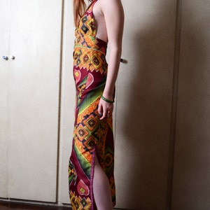 Vintage Multi-Colored Halter Dress image 3