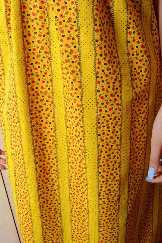 Vintage Orange And Yellow Maxi Dress - image 5