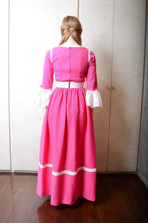 Vintage Pink & White Mexican Dress - image 5