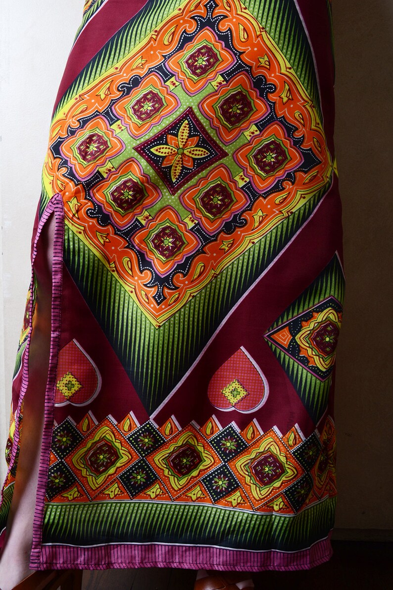 Vintage Multi-Colored Halter Dress image 5