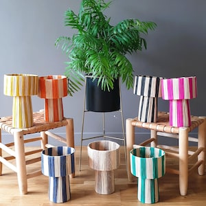 Moroccan raffia table lamp - 7 colors available - Handmade