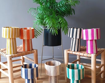 Moroccan raffia table lamp - 7 colors available - Handmade