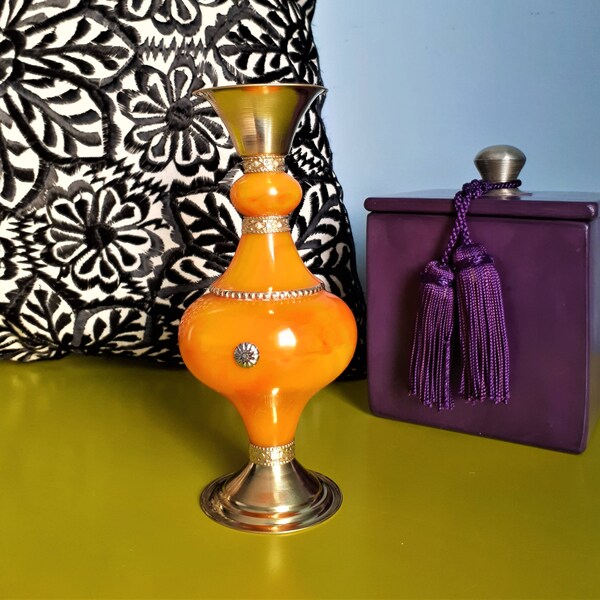 Moroccan metal and resin bougeoir - Handmade