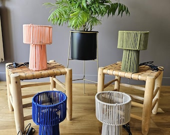Moroccan table lamp in nylon thread - 4 colors available - Handmade