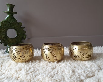 Chiseled copper tealight holder - 3 models to choose from - Handmade