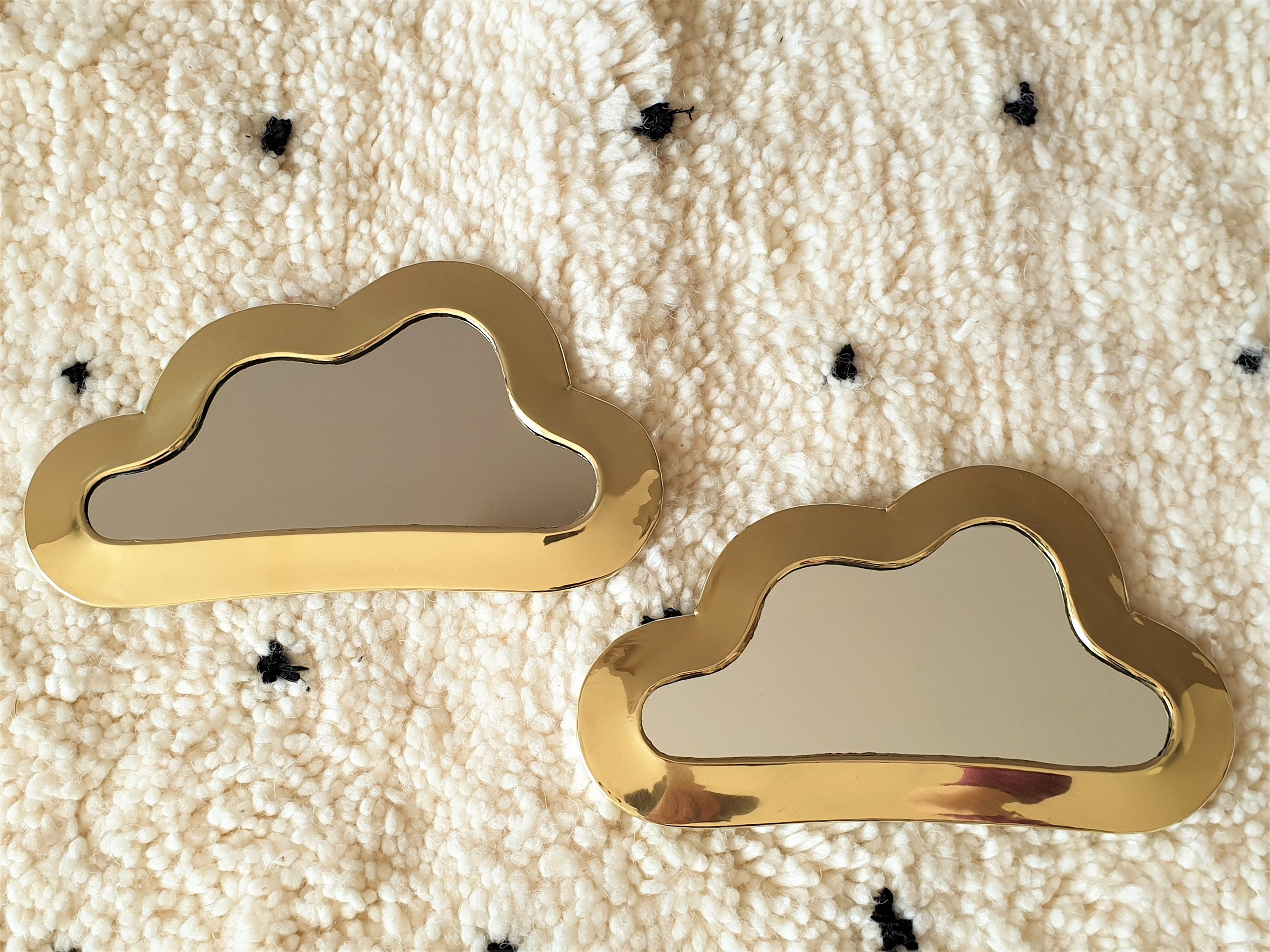 Miroir Nuage en Laiton Épais - Fait Main