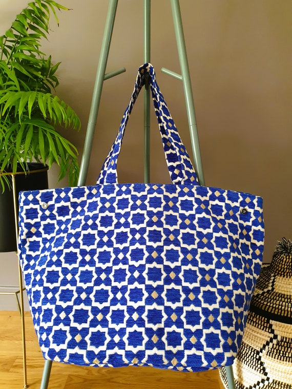 Large Tote Bag in Moroccan Brocade Velvet and Gold Threads 5 Colors Available Handmade Etsy Ireland