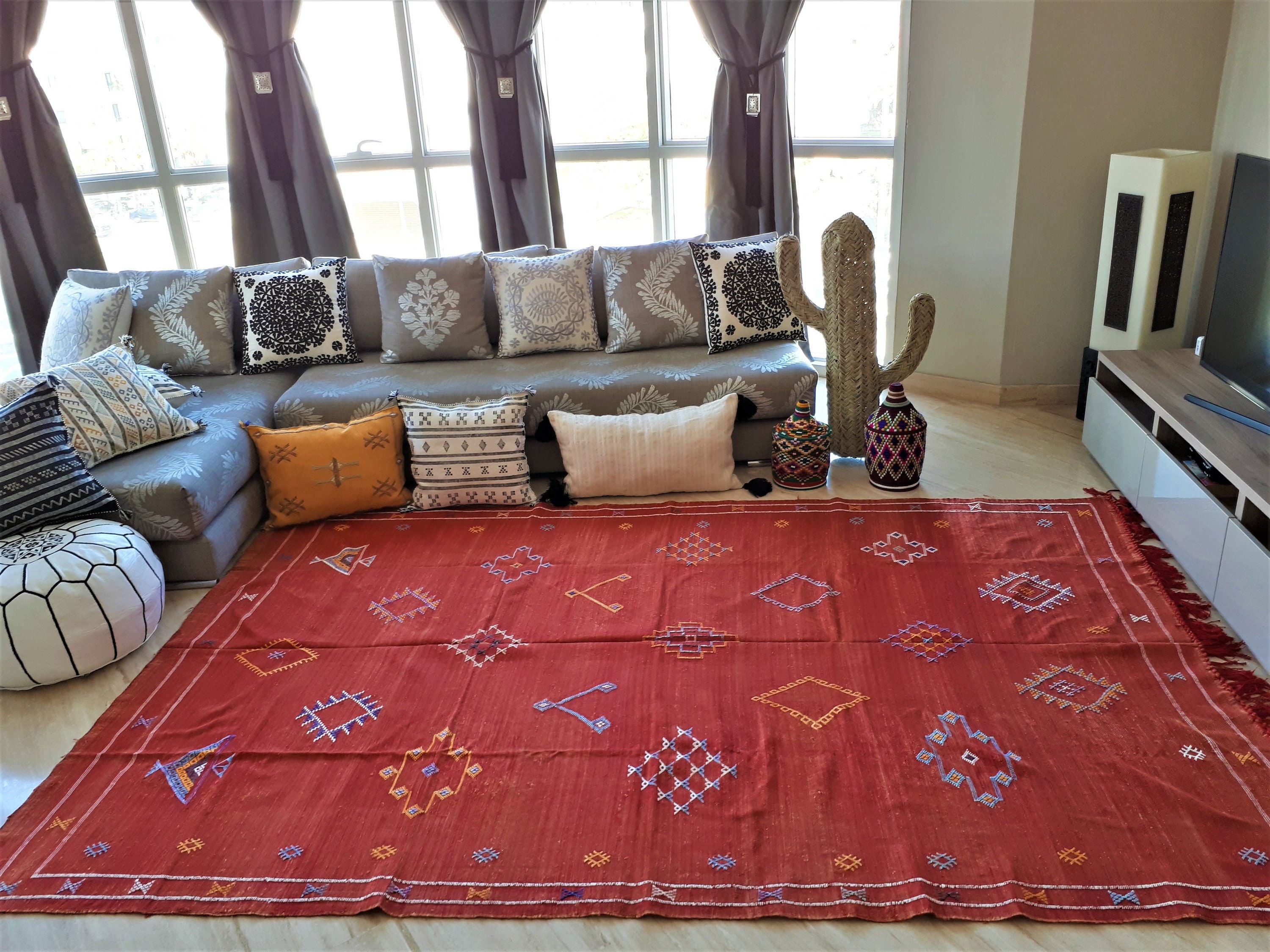 Tapis Kilim Berbère en Sabra - Qualité Supérieure Fait Main