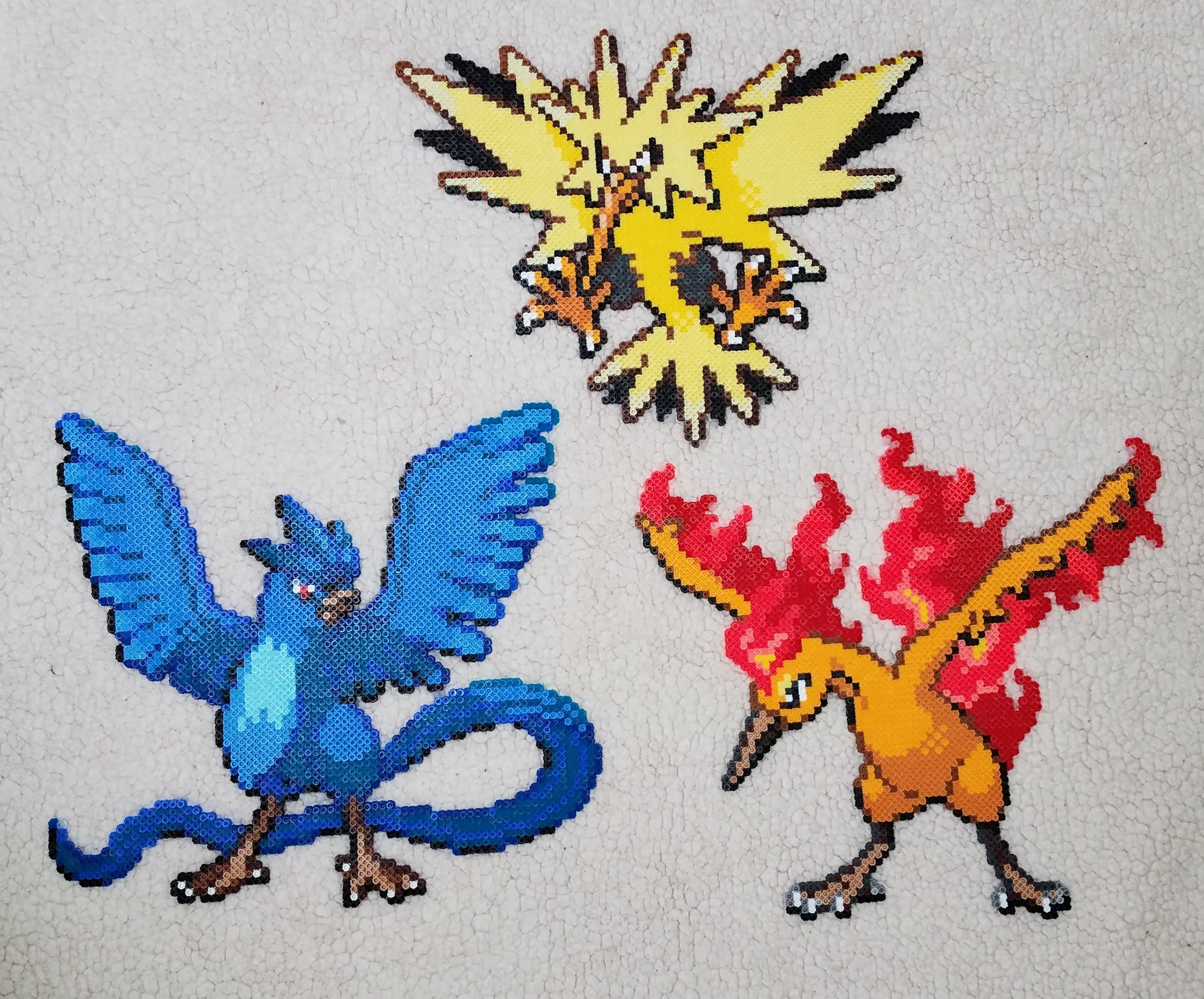 Articuno, Zapdos, and Moltres : r/beadsprites